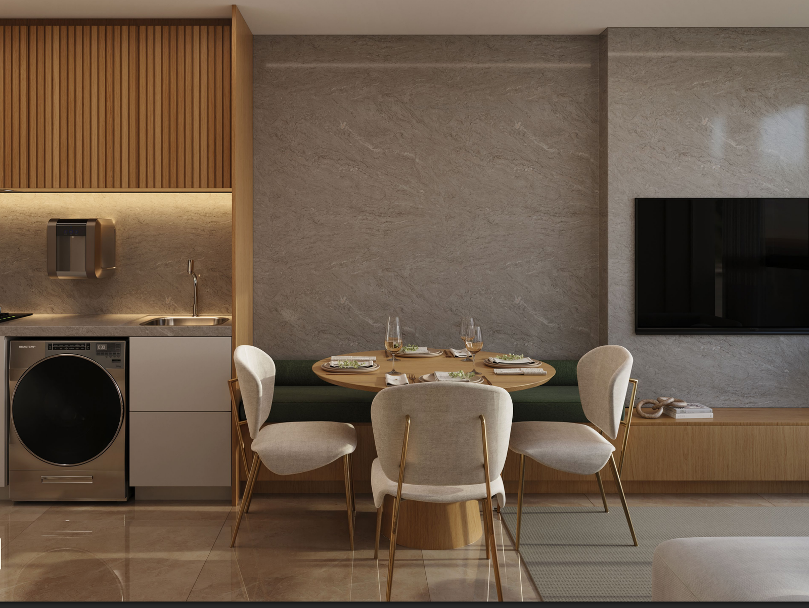 Sala de Estar e Cozinha