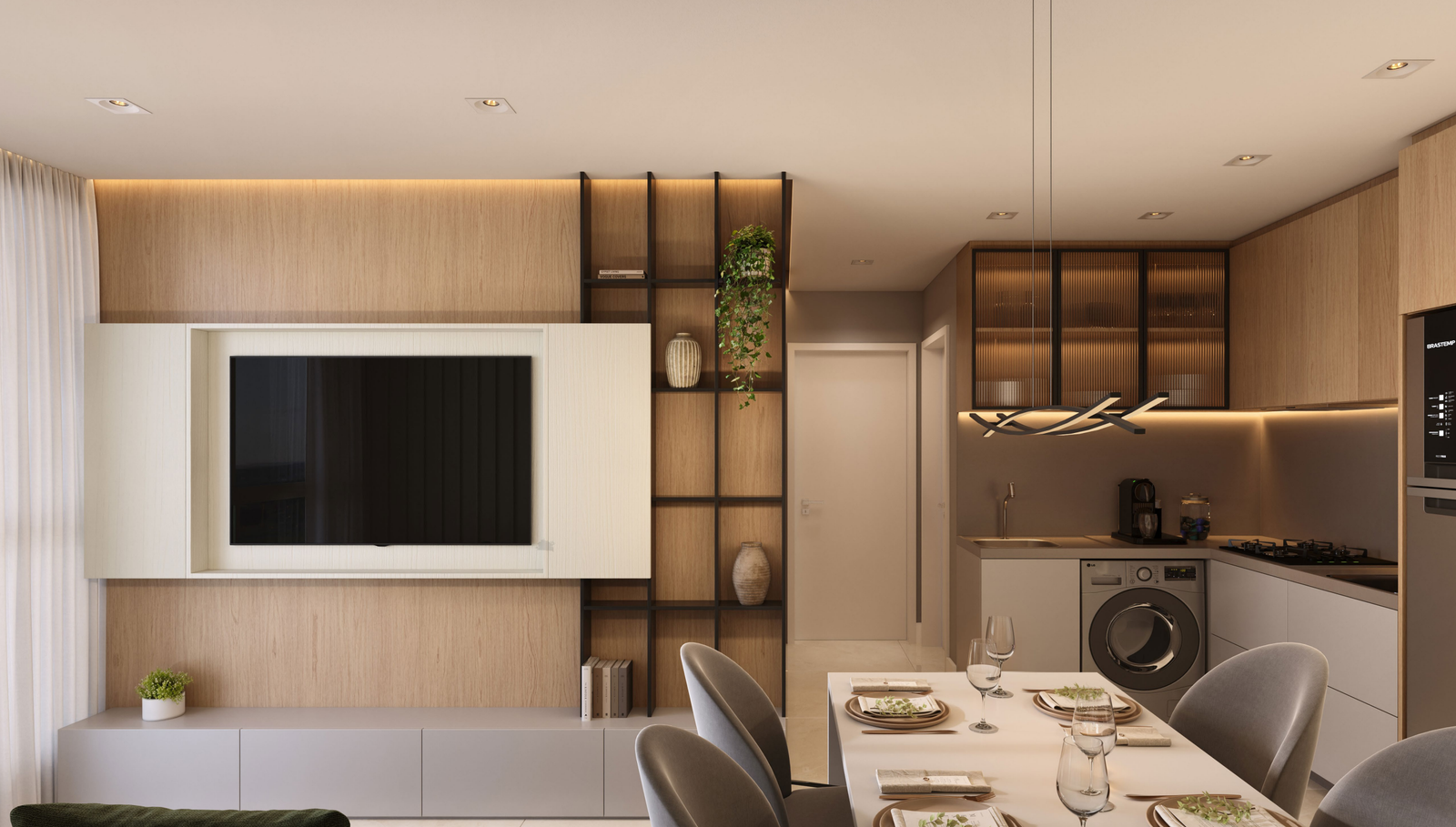 Sala de Estar e Cozinha